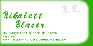 nikolett blaser business card